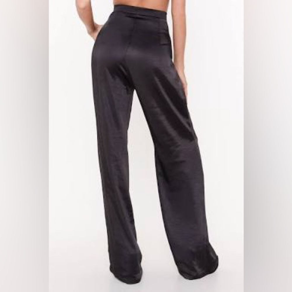 Nasty Gal satin the mood wide leg fool length trousers pants sz.4 (US0) - Picture 4 of 15